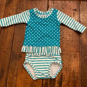 Ruffle Butt boutique SPF 50 baby swim 3-6M EUC